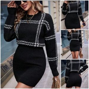SHEIN LUNE Colorblock Bodycon Sweater Dress